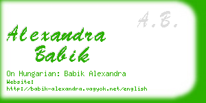 alexandra babik business card